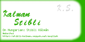 kalman stibli business card