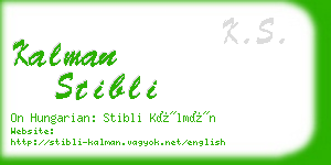 kalman stibli business card